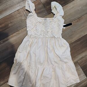 Speechless Cream Dress with Lace Accents